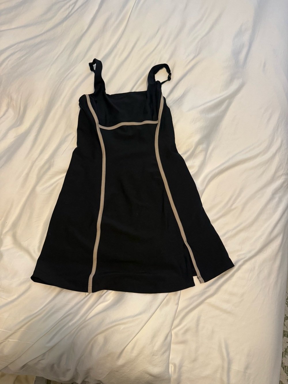 Abercrombie & Fitch Black Mini Dress with Beige Piping